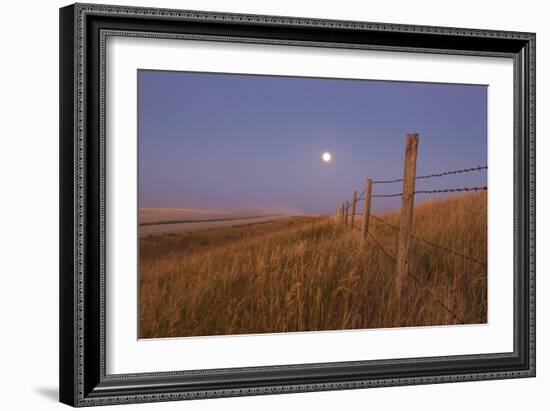 Harvest Moon Down the Road, Gleichen, Alberta, Canada-null-Framed Photographic Print