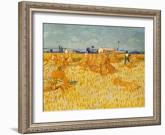 Harvest. Oil on canvas.-Vincent van Gogh-Framed Giclee Print