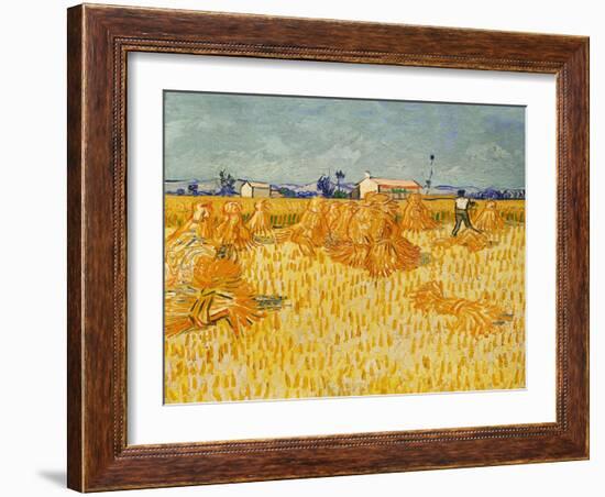 Harvest. Oil on canvas.-Vincent van Gogh-Framed Giclee Print