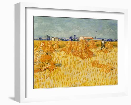 Harvest. Oil on canvas.-Vincent van Gogh-Framed Giclee Print