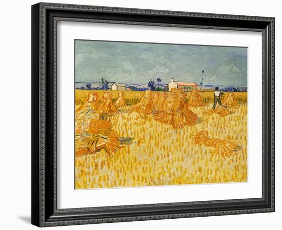 Harvest. Oil on canvas.-Vincent van Gogh-Framed Giclee Print
