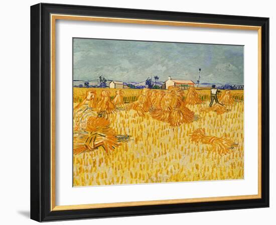 Harvest. Oil on canvas.-Vincent van Gogh-Framed Giclee Print