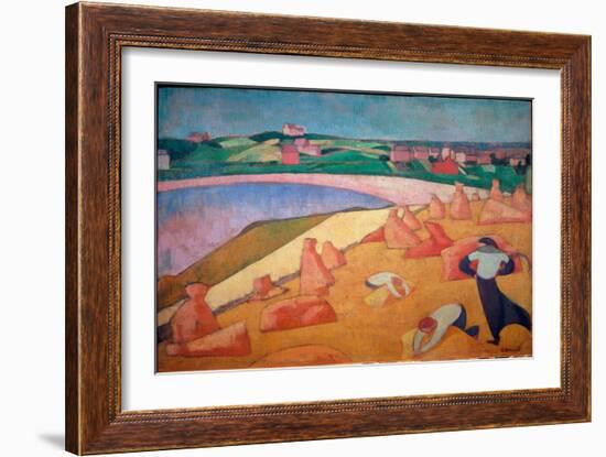 Harvest Time by the Sea, 1891 (Oil on Canvas)-Emile Bernard-Framed Giclee Print