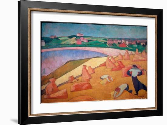 Harvest Time by the Sea, 1891 (Oil on Canvas)-Emile Bernard-Framed Giclee Print