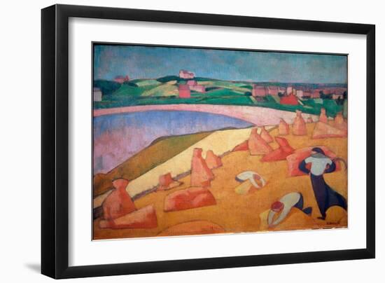 Harvest Time by the Sea, 1891 (Oil on Canvas)-Emile Bernard-Framed Giclee Print