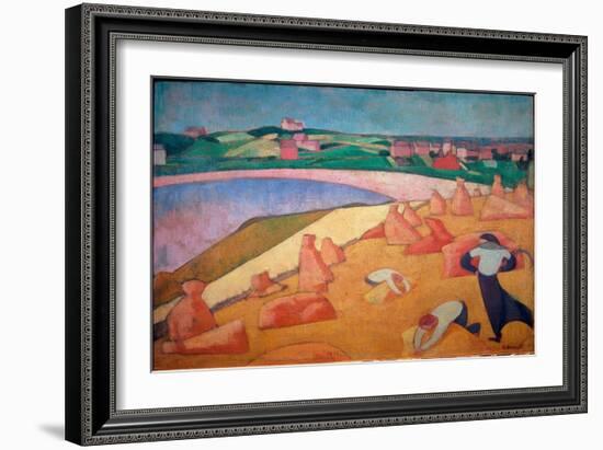 Harvest Time by the Sea, 1891 (Oil on Canvas)-Emile Bernard-Framed Giclee Print