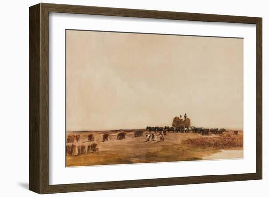 Harvest Time, Date Unknown (Watercolour on Paper)-Peter De Wint-Framed Giclee Print