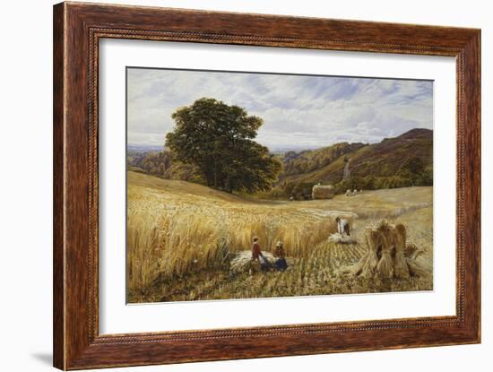 Harvest Time Near Holmbury Hill, Surrey, 1865-George Vicat Cole-Framed Giclee Print