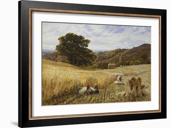 Harvest Time Near Holmbury Hill, Surrey, 1865-George Vicat Cole-Framed Giclee Print