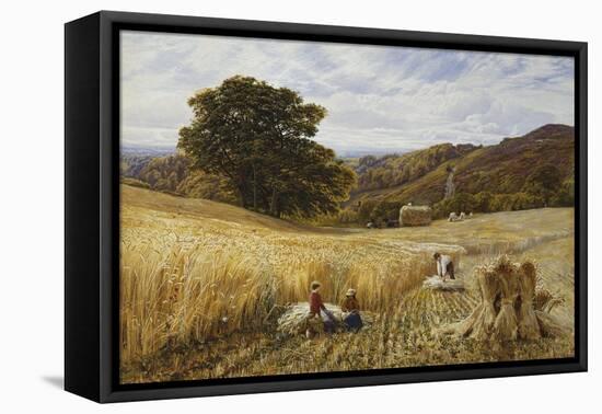 Harvest Time Near Holmbury Hill, Surrey, 1865-George Vicat Cole-Framed Premier Image Canvas
