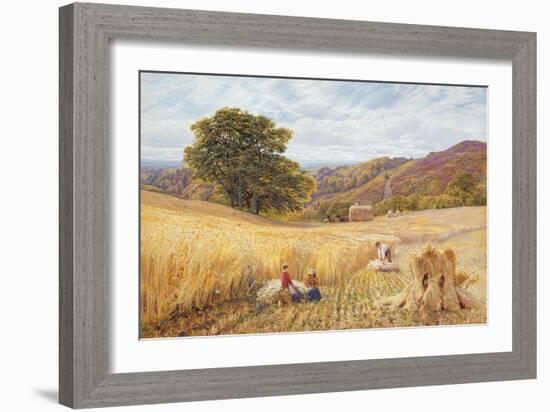 Harvest Time Near Holmbury Hill, Surrey, 1865-George Vicat Cole-Framed Giclee Print