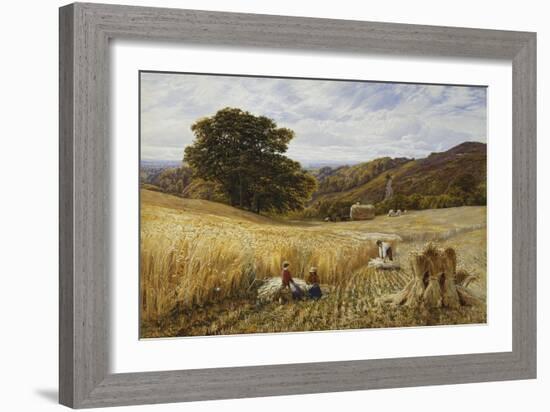 Harvest Time Near Holmbury Hill, Surrey-George Vicat Cole-Framed Giclee Print