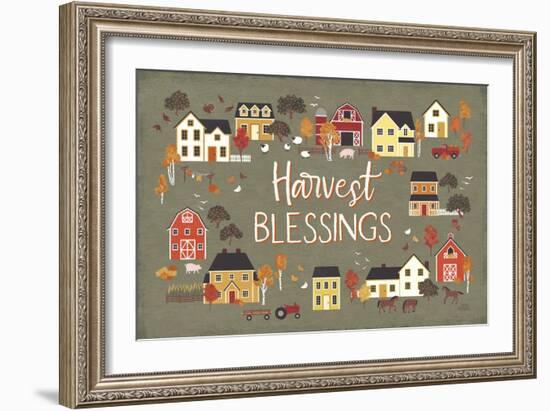 Harvest Village I Script-Laura Marshall-Framed Art Print