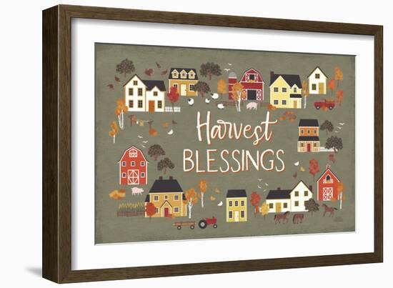 Harvest Village I Script-Laura Marshall-Framed Art Print