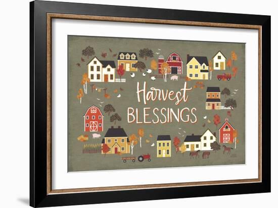 Harvest Village I Script-Laura Marshall-Framed Art Print