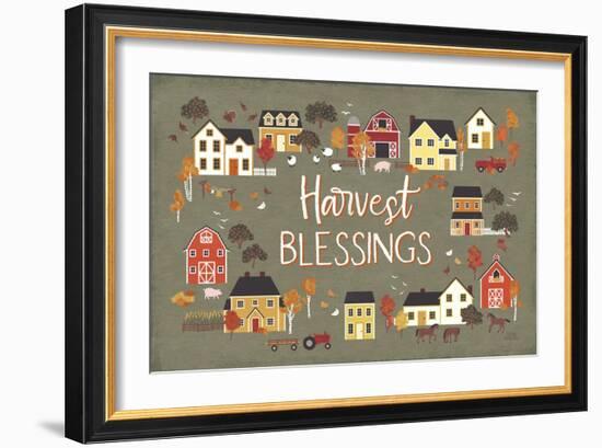 Harvest Village I Script-Laura Marshall-Framed Art Print