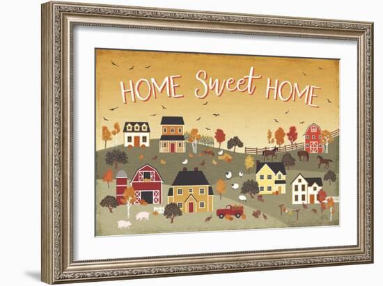 Harvest Village II Script-Laura Marshall-Framed Art Print