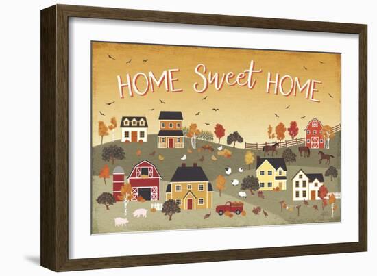 Harvest Village II Script-Laura Marshall-Framed Art Print