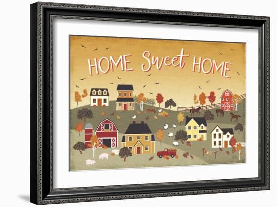 Harvest Village II Script-Laura Marshall-Framed Art Print