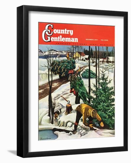 "Harvesting Christmas Trees," Country Gentleman Cover, December 1, 1942-Francis Chase-Framed Giclee Print