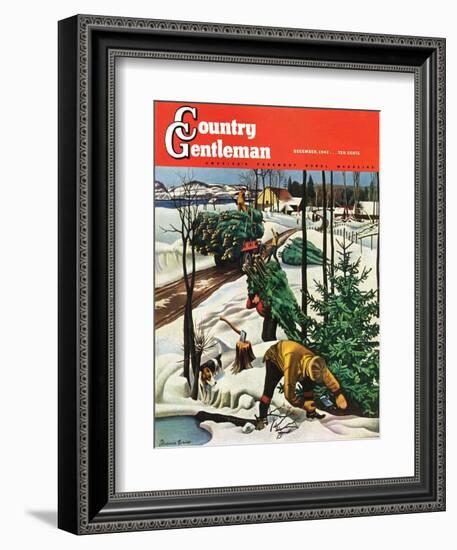 "Harvesting Christmas Trees," Country Gentleman Cover, December 1, 1942-Francis Chase-Framed Giclee Print