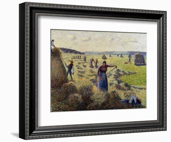 Harvesting Hay, Eragny; La Recolte Des Foins, Eragny, C.1887-Camille Pissarro-Framed Giclee Print