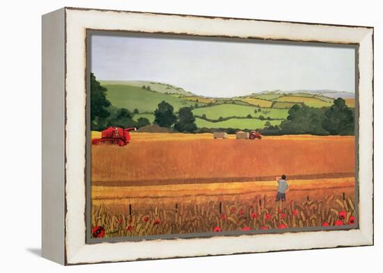 Harvesting in the Cotswolds-Maggie Rowe-Framed Premier Image Canvas