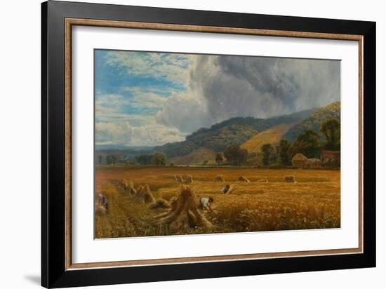 Harvesting in the Thames Valley, 1888 (Oil on Canvas)-George Vicat Cole-Framed Giclee Print