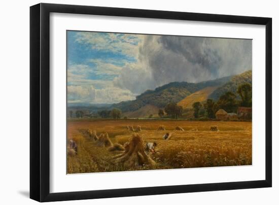 Harvesting in the Thames Valley, 1888 (Oil on Canvas)-George Vicat Cole-Framed Giclee Print