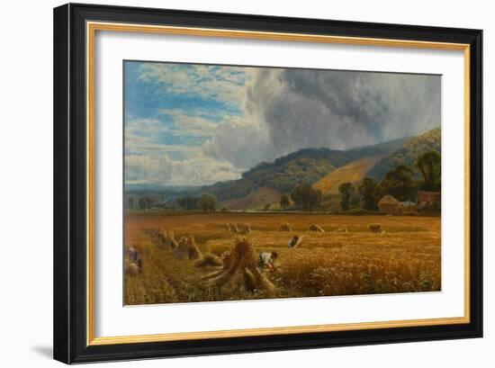 Harvesting in the Thames Valley, 1888 (Oil on Canvas)-George Vicat Cole-Framed Giclee Print