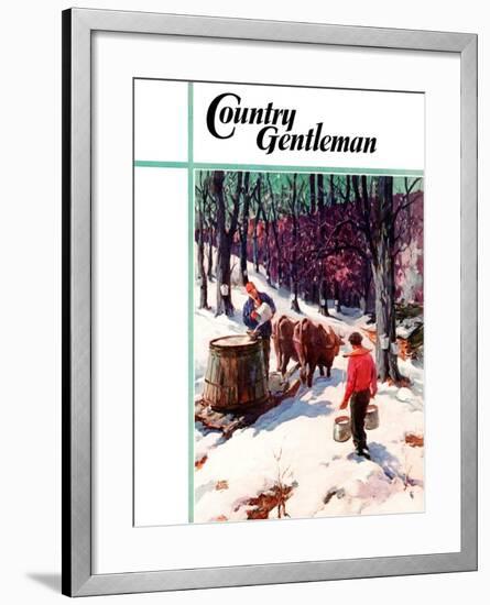 "Harvesting Maple Sap," Country Gentleman Cover, March 1, 1940-B. Summers-Framed Giclee Print