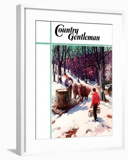 "Harvesting Maple Sap," Country Gentleman Cover, March 1, 1940-B. Summers-Framed Giclee Print