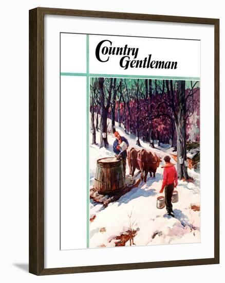 "Harvesting Maple Sap," Country Gentleman Cover, March 1, 1940-B. Summers-Framed Giclee Print