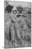 Harvesting - Member of the Leicester Women's Volunteer Reserve Helping a Farmer-English Photographer-Mounted Giclee Print