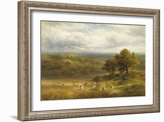 Harvesting near Barrow, Derby-George Turner-Framed Giclee Print