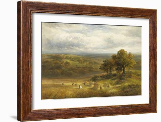 Harvesting near Barrow, Derby-George Turner-Framed Giclee Print