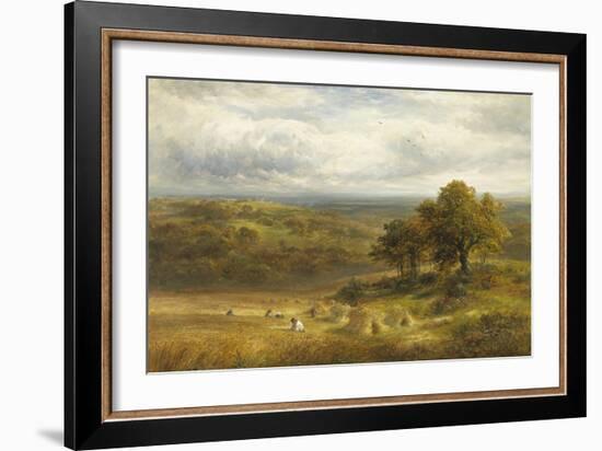 Harvesting near Barrow, Derby-George Turner-Framed Giclee Print