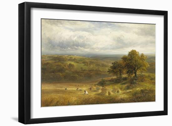 Harvesting near Barrow, Derby-George Turner-Framed Giclee Print