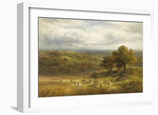 Harvesting near Barrow, Derby-George Turner-Framed Giclee Print