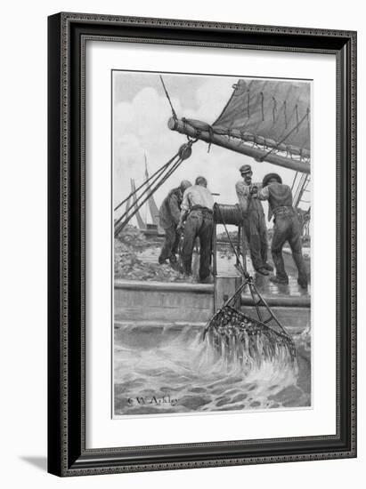 Harvesting Oysters-null-Framed Art Print