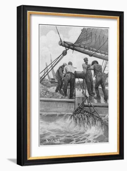 Harvesting Oysters-null-Framed Art Print