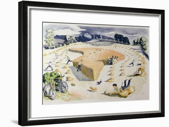 Harvesting, Printed at the Baynard Press, for School Prints Ltd.-John Northcote Nash-Framed Giclee Print