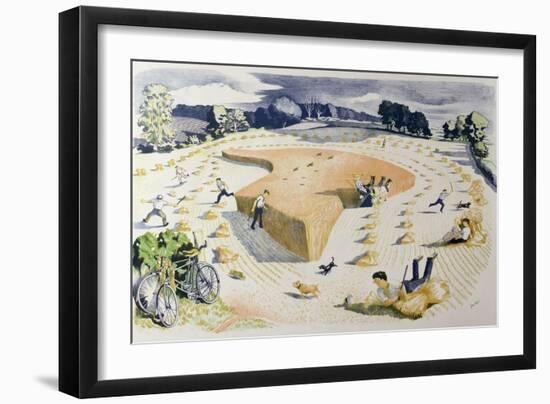 Harvesting, Printed at the Baynard Press, for School Prints Ltd.-John Northcote Nash-Framed Giclee Print