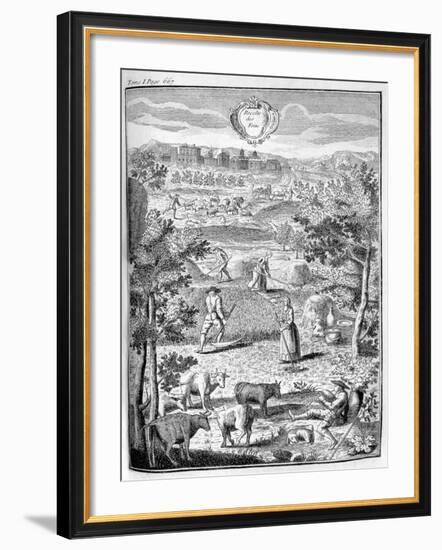Harvesting the Hay, 1775-null-Framed Giclee Print
