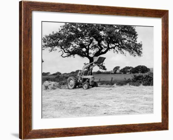 Harvesting with an International Cutter by a Massey-Fergusson 35 Tractor Fitted with a Mill Loader-null-Framed Photographic Print