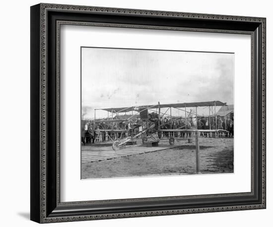 Harvey Crawford and Biplane at Tacoma (September 28, 1912)-Marvin Boland-Framed Giclee Print