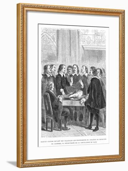 Harvey Demonstrating Circulation of the Blood to the College of Physicians, C1628-null-Framed Giclee Print