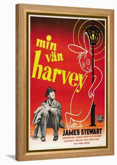 Harvey, James Stewart, Swedish Poster Art, 1950-null-Framed Stretched Canvas