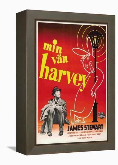 Harvey, James Stewart, Swedish Poster Art, 1950-null-Framed Stretched Canvas