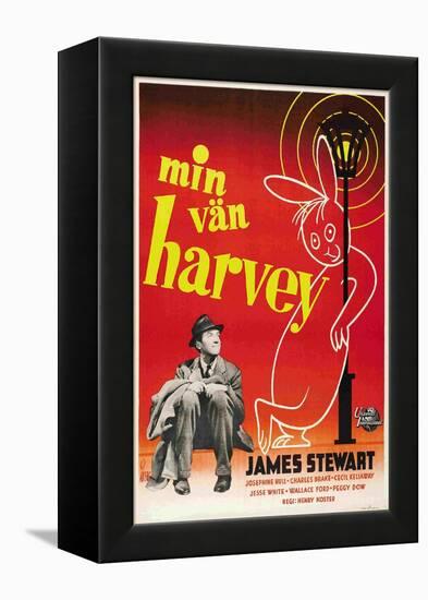 Harvey, James Stewart, Swedish Poster Art, 1950-null-Framed Stretched Canvas